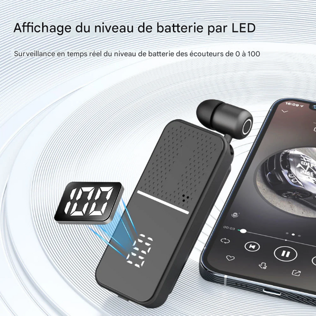 🎧 Écouteur Bluetooth à Clip intelligent – L'expérience Audio Nouvelle Génération