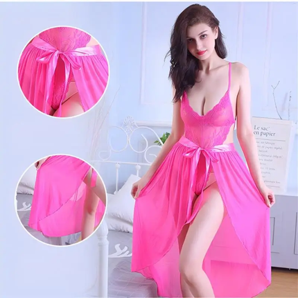 Ensemble Lingerie Nuisette 2-en-1 "Rose