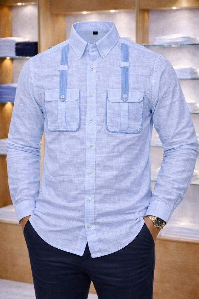 Chemise Casual Chic à Double Poche – Élégance Moderne