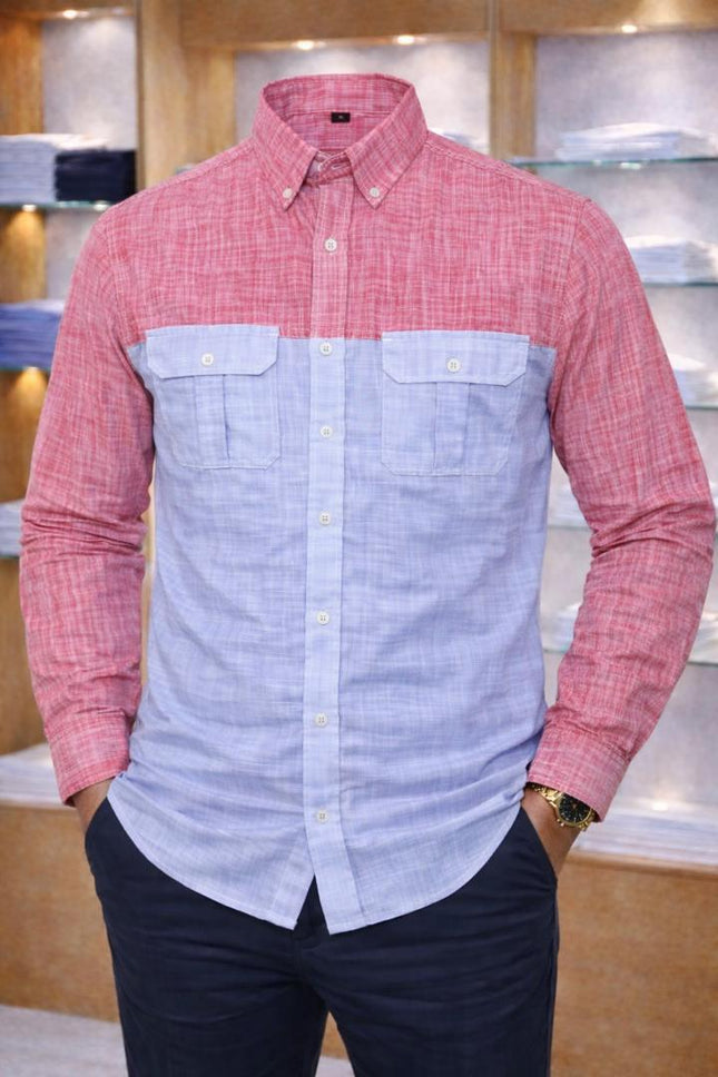 Chemise Casual Bicolore – L’Élégance Moderne au Quotidien